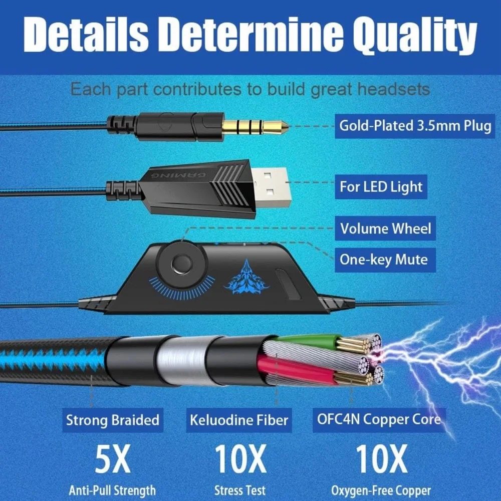 G9000 Stereo Gaming Headset for PS4 PC Xbox One PS5 Controller